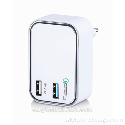 2 Ports Mobile Charger Qualcomm 3.0 Quick Charger